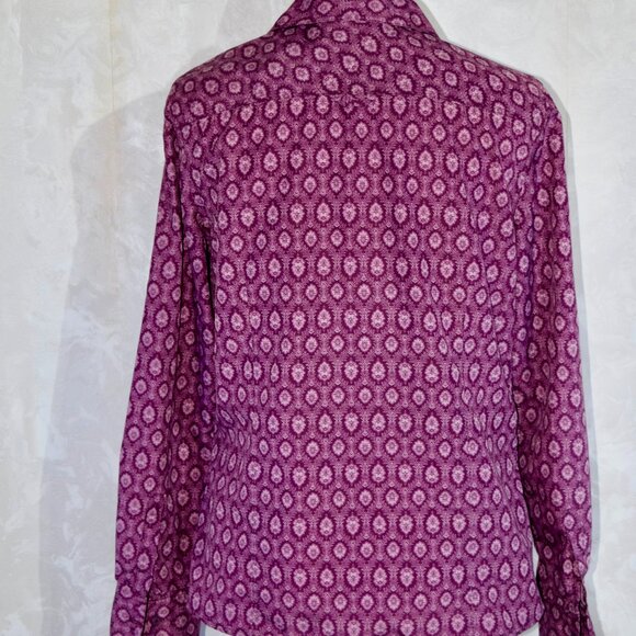 Eddie Bauer Size L | Purple Pink Ornate Paisley Long Sleeve Button Down Shirt - Picture 2 of 5